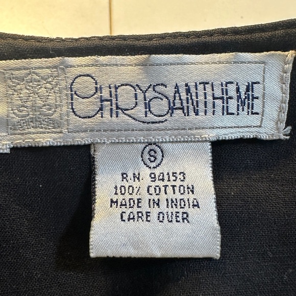 Vtg Chrysantheme Embroidered Velvet Vest Small Black Floral Boho 90s Grandmacore - Picture 6 of 10